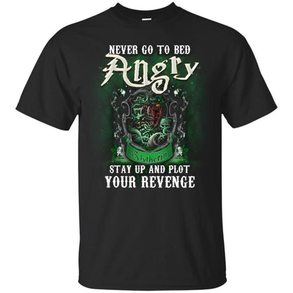Never Go To Bed Angry Stay Up And Plot Your Revenge Slytherin House Harry Potter Shirt Black S 