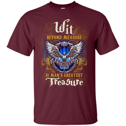 Wit Beyond Measure Is Man's Greatest Treasure Ravenclaw House Harry Potter Fan Shirt Maroon S 