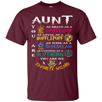 Aunt My Favorite Wizard Harry Potter Fan T-shirt Maroon S 