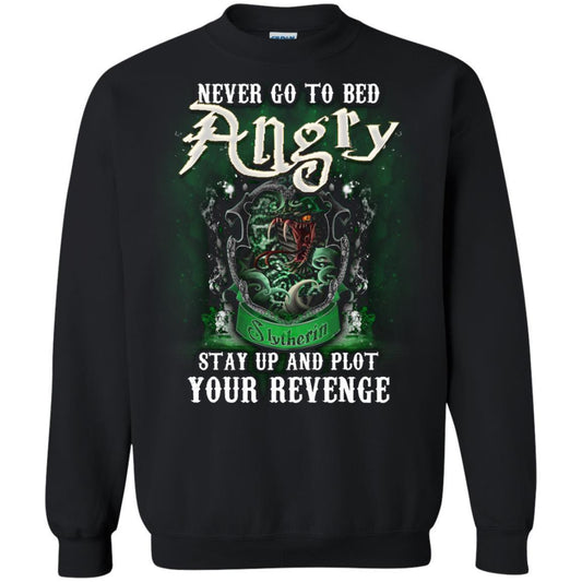 Never Go To Bed Angry Stay Up And Plot Your Revenge Slytherin House Harry Potter Shirt Black S 