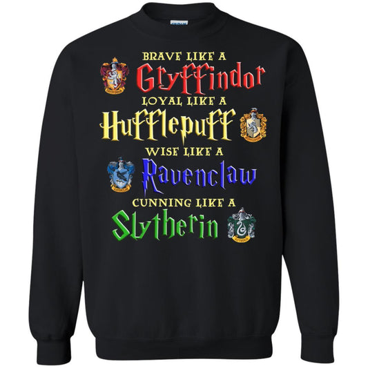 Brave Like A Gryffindor Loyal Like A Hufflepuff Harry Potter Hogwarts Shirt Black S 