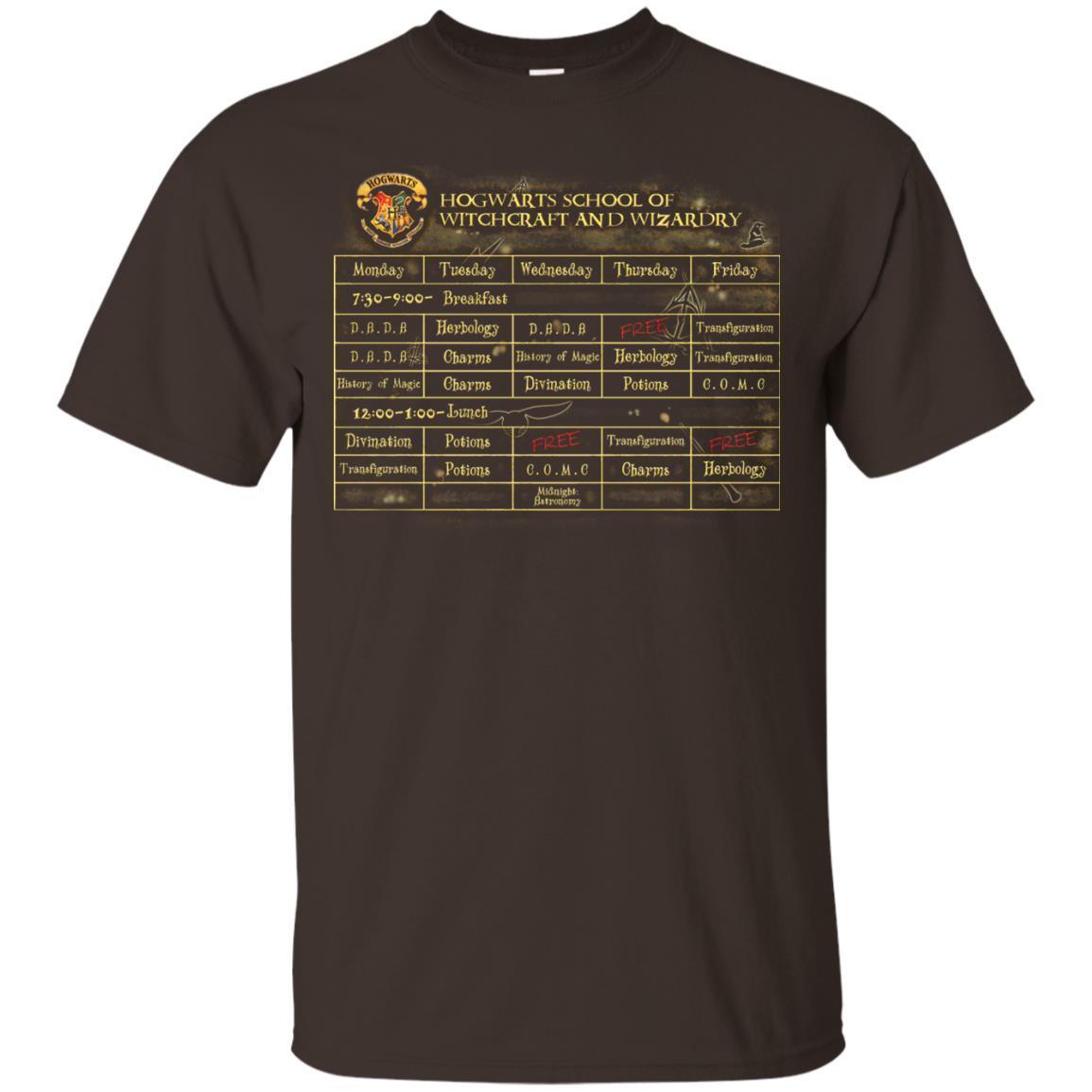 Harry's Schedule Harry Potter Shirt Dark Chocolate S 