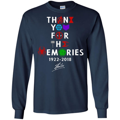 Thank You For The Memories Stan Lee Movie Hero Fan Shirt Navy S 