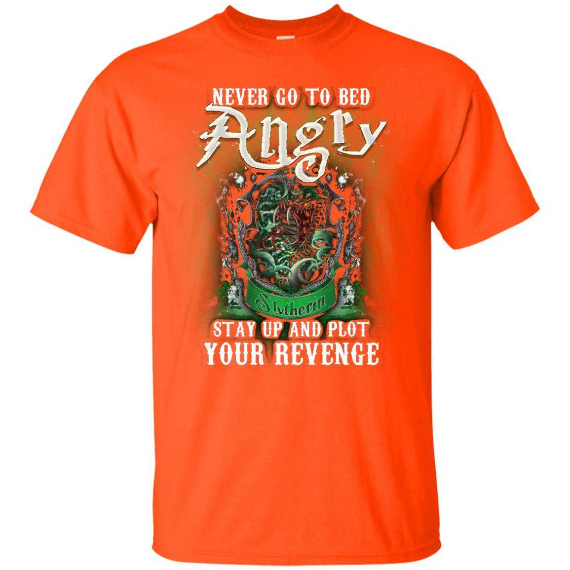 Never Go To Bed Angry Stay Up And Plot Your Revenge Slytherin House Harry Potter Shirt