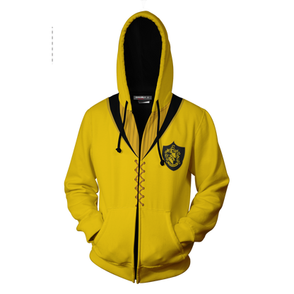 The Hufflepuff Quidditch Team Harry Potter Zip Up Hoodie   