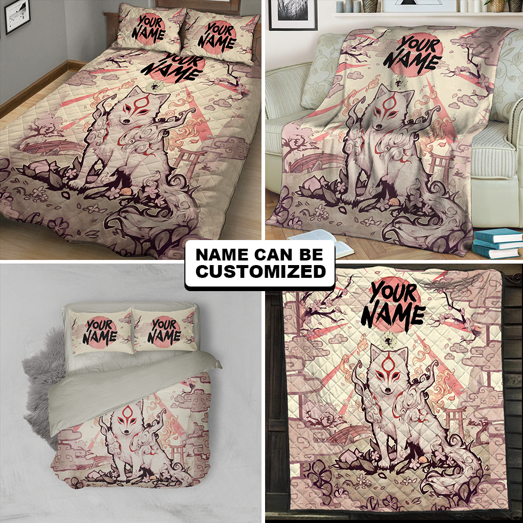 Okami-Customized 3D Quilt Bed Set   