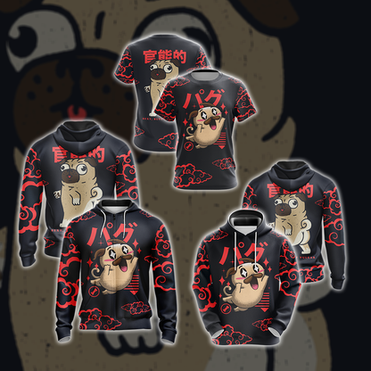 Pug Japanese Dogs Unisex 3D T-shirt   