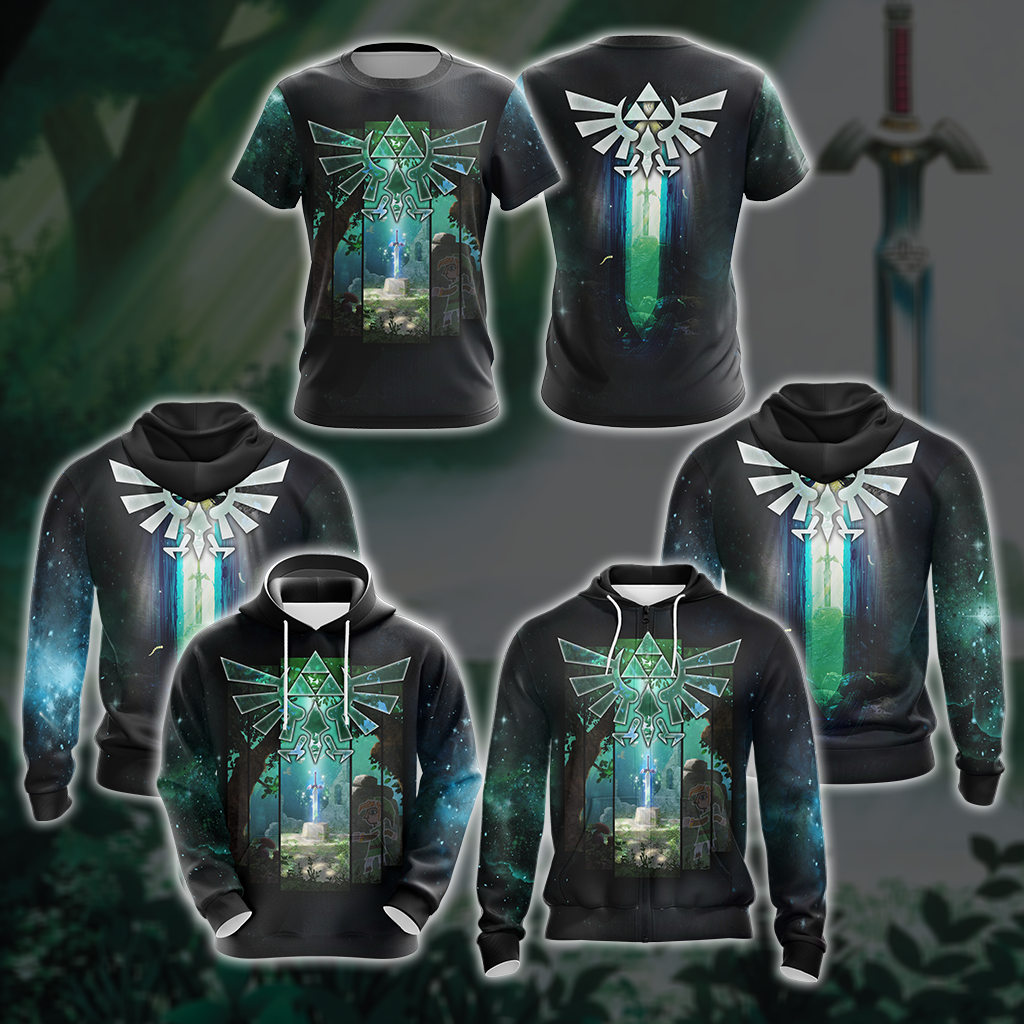 The Master Sword The legend of Zelda All Over Print T-shirt Zip Hoodie Pullover Hoodie   