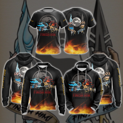Mortal Kombat Scorpio And Sub Zero Finish Him Unisex 3D T-shirt   