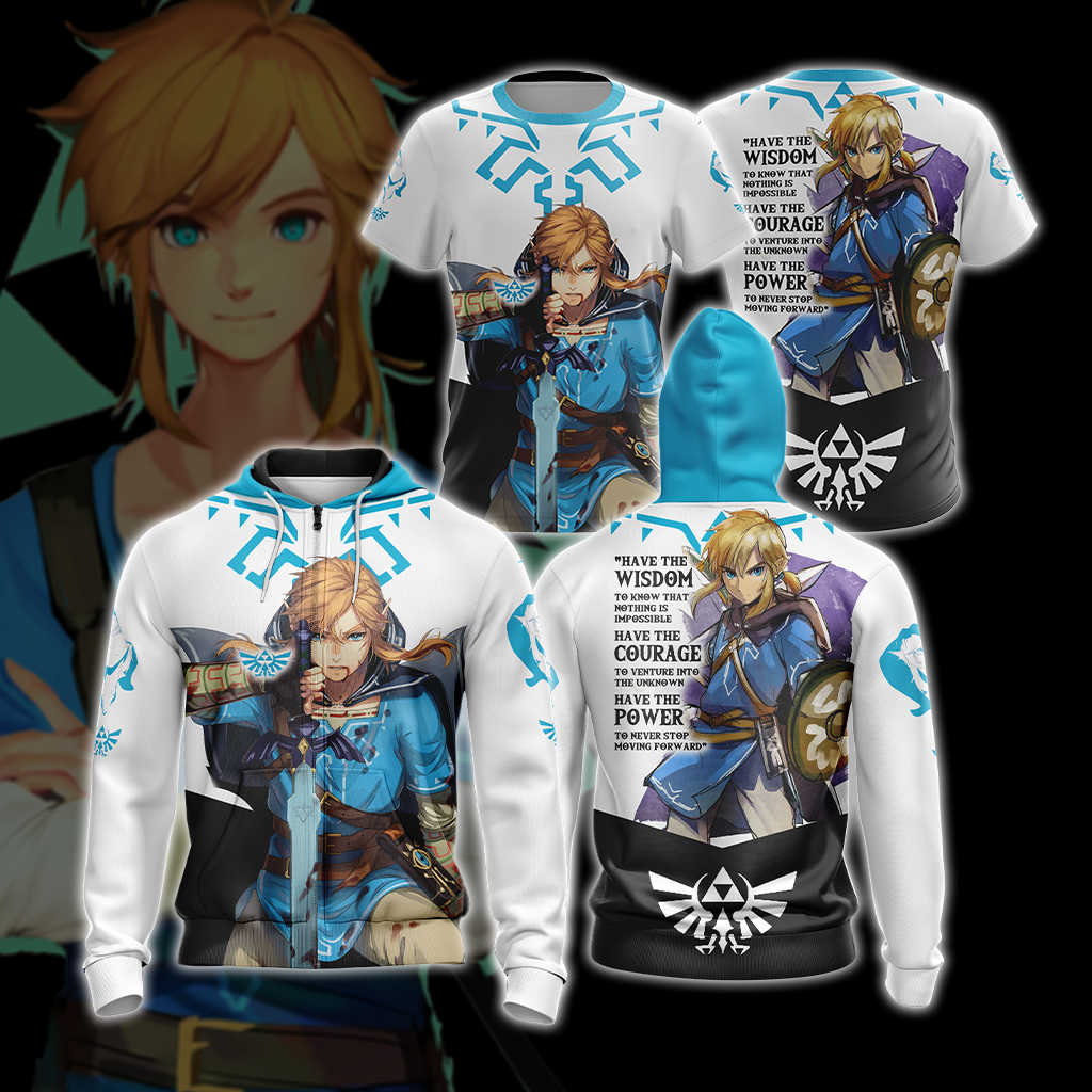 The Legend Of Zelda Link WISDOM COURAGE POWER  Unisex 3D T-shirt Zip Hoodie Pullover Hoodie   