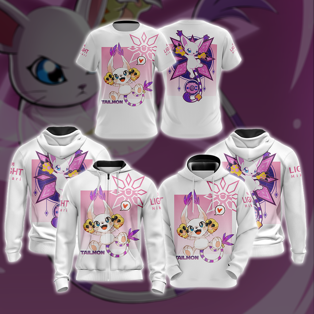 Digimon Gatomon Unisex 3D T-shirt   