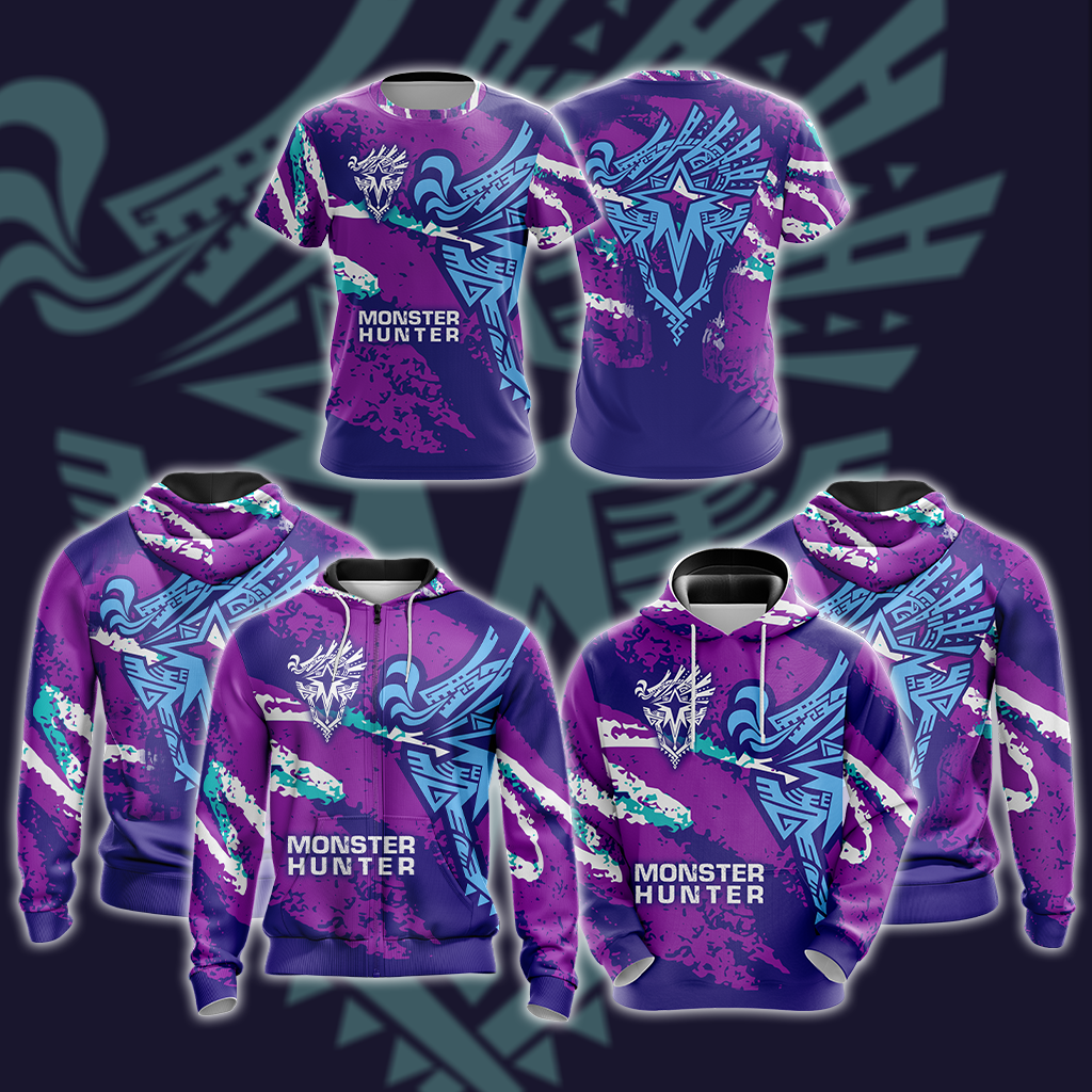 Monster Hunter World Iceborne - Logo Unisex 3D T-shirt   