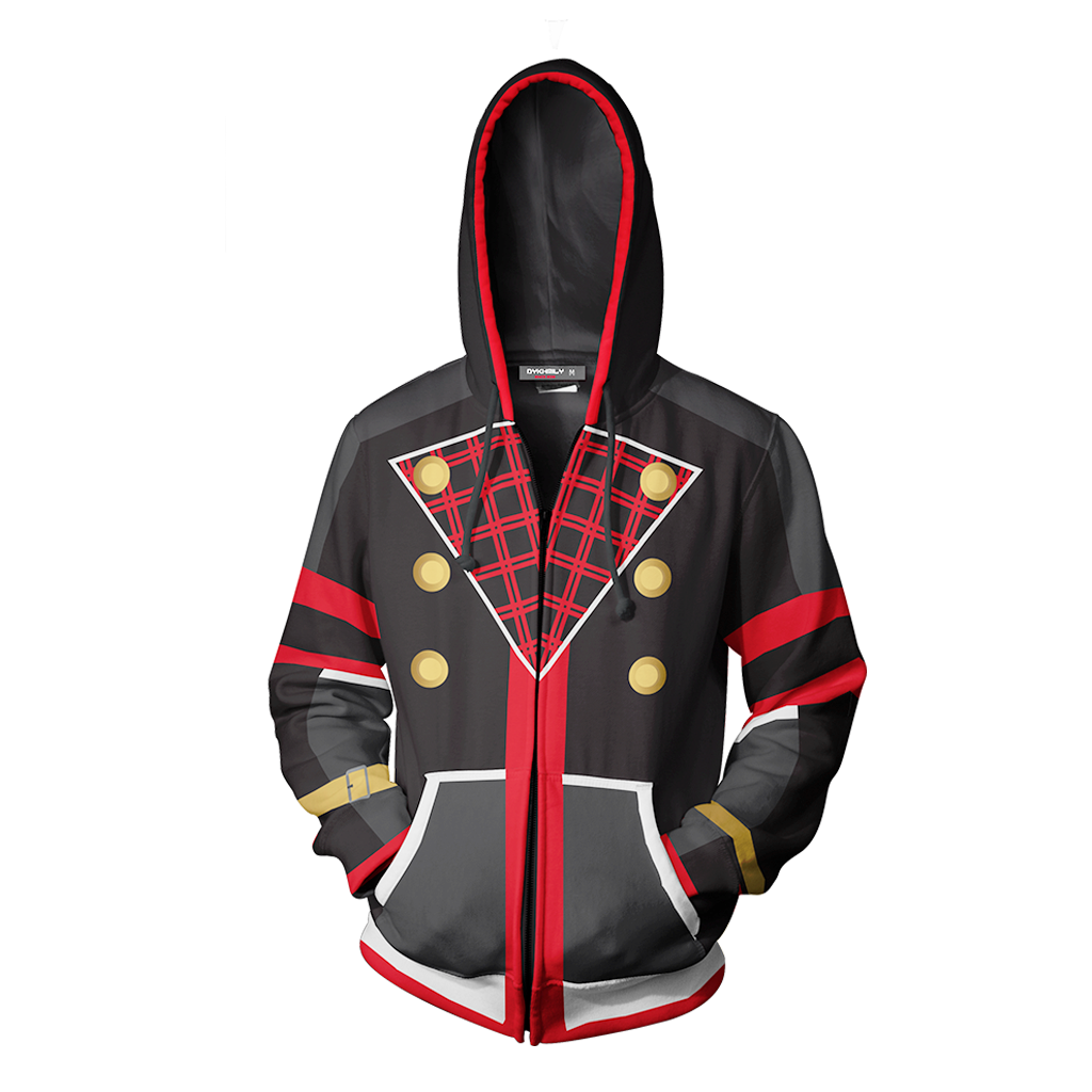 Kingdom Hearts III Sora Cosplay Zip Up Hoodie Jacket   