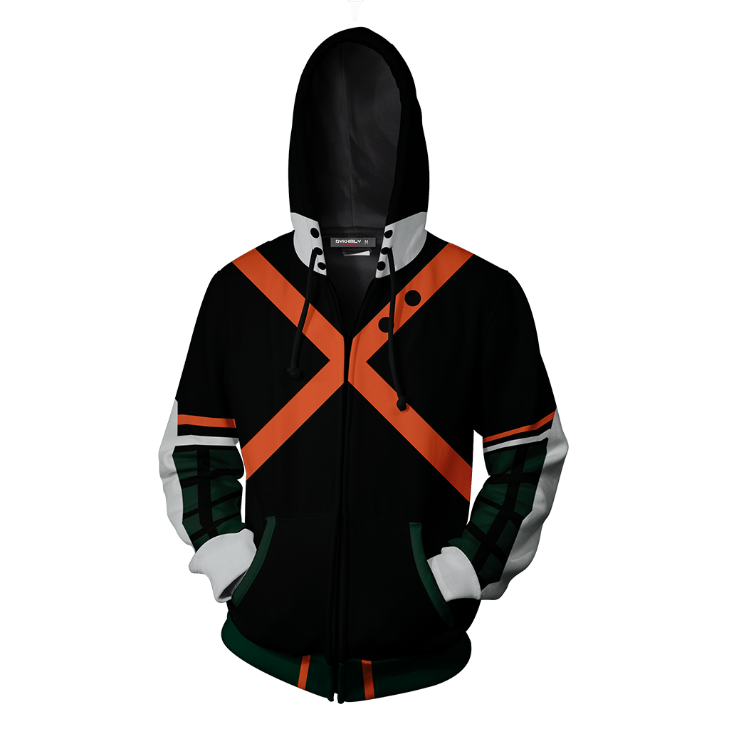 Boku No Hero Academia Katsuki Bakugou Cosplay Zip Up Hoodie Jacket   