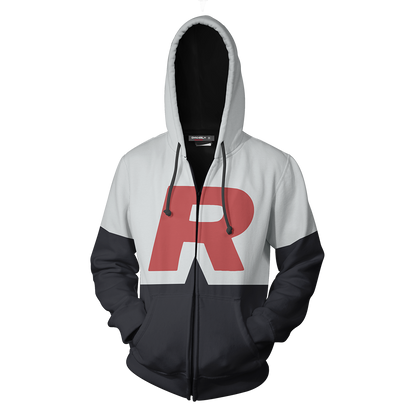 Pokemon Rocket Team Zip Up Hoodie Jacket   