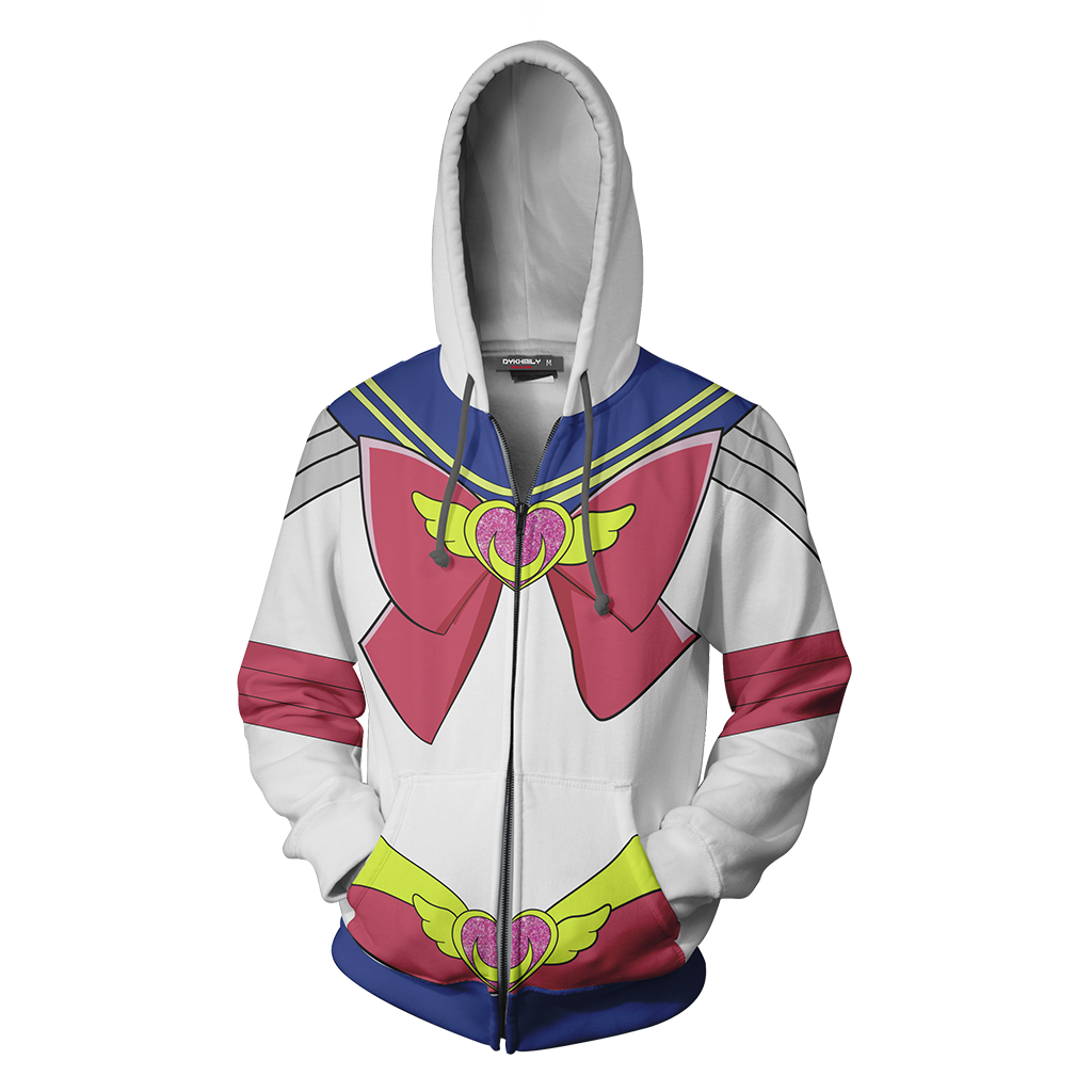 Sailor Moon Cosplay Zip Up Hoodie Jacket   