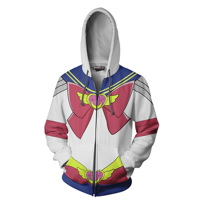 Sailor Moon Cosplay Zip Up Hoodie Jacket   