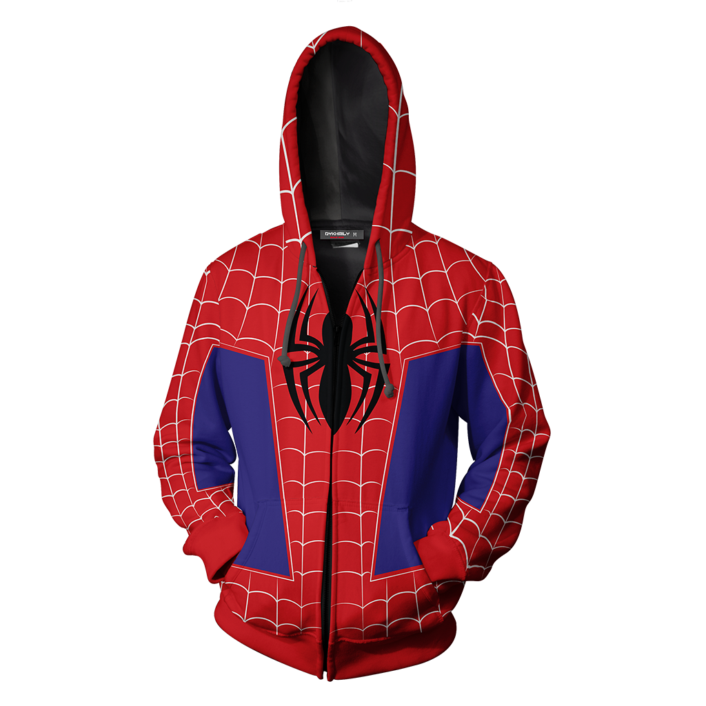 Spider-Man: Into the Spider-Verse Peter Parker Cosplay Zip Up Hoodie Jacket   