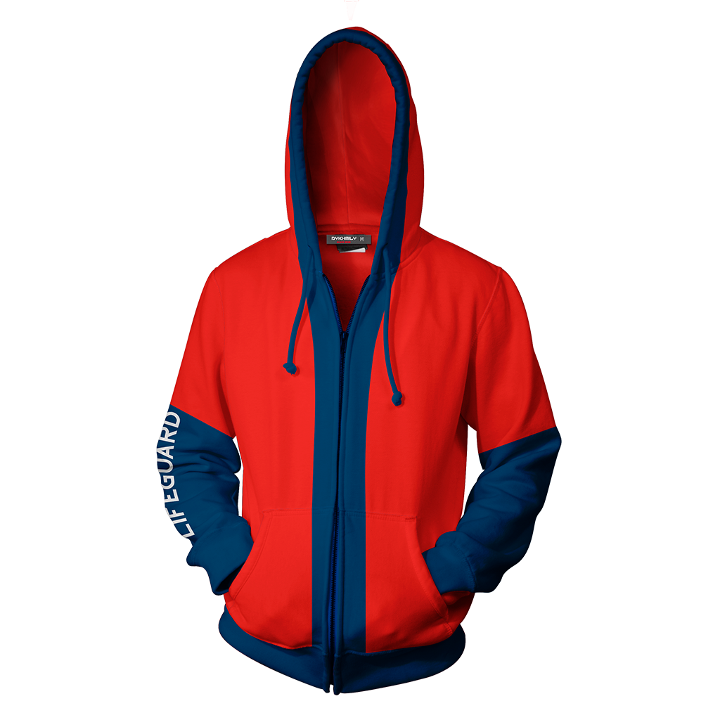 Baywatch Cosplay Zip Up Hoodie Jacket   