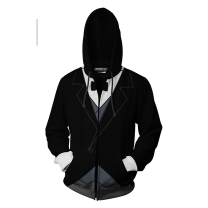 Batman Alfred Pennyworth Cosplay Zip Up Hoodie Jacket   