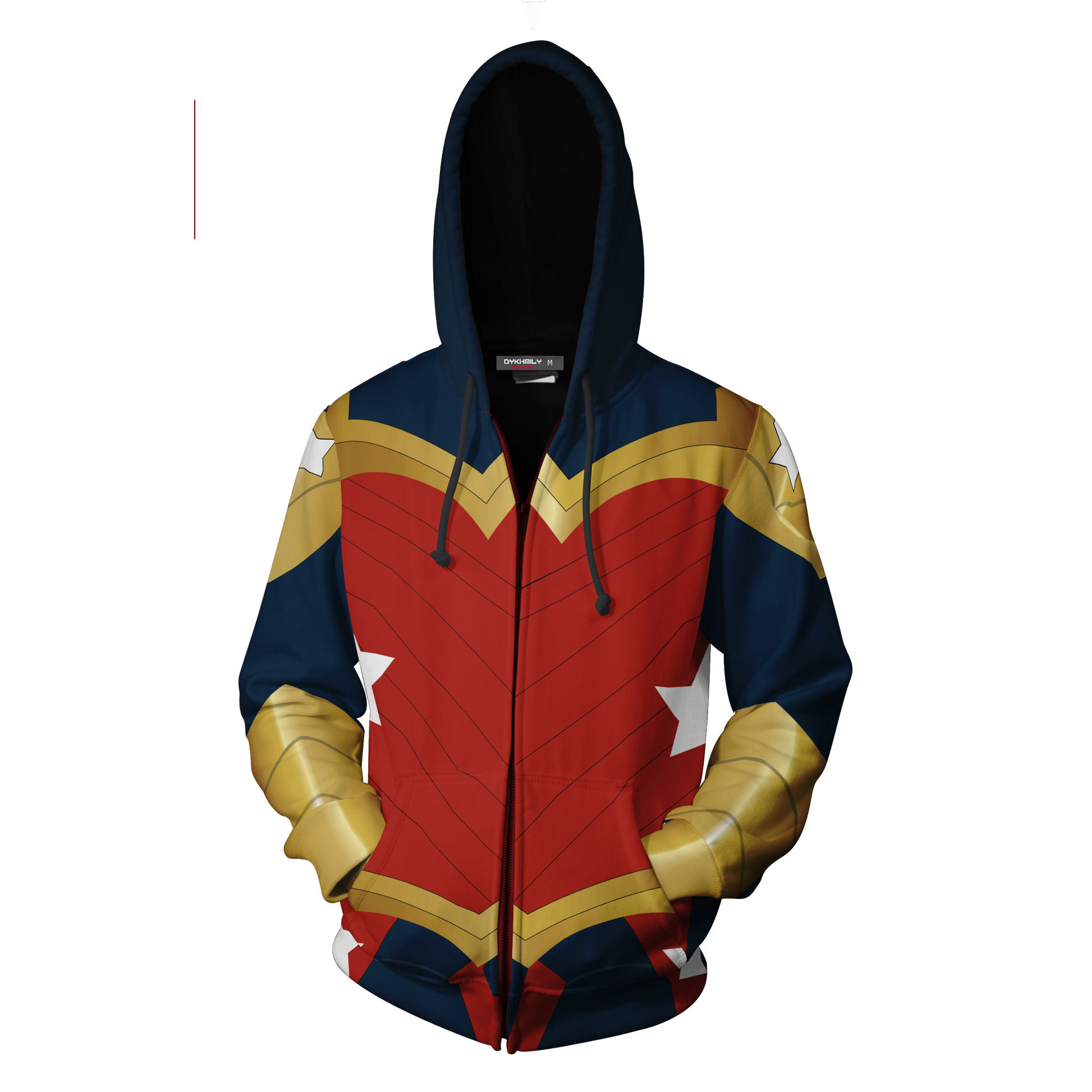 Wonder Woman Cosplay Zip Up Hoodie Jacket   