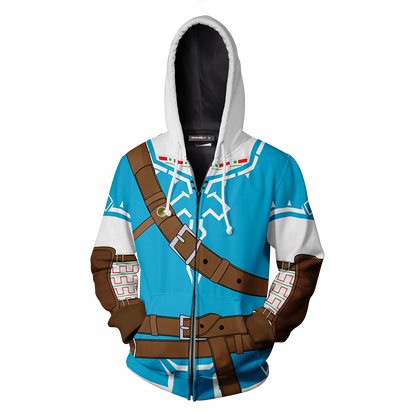 The Legend of Zelda: Breath of the Wild Link Cosplay Zip Up Hoodie   
