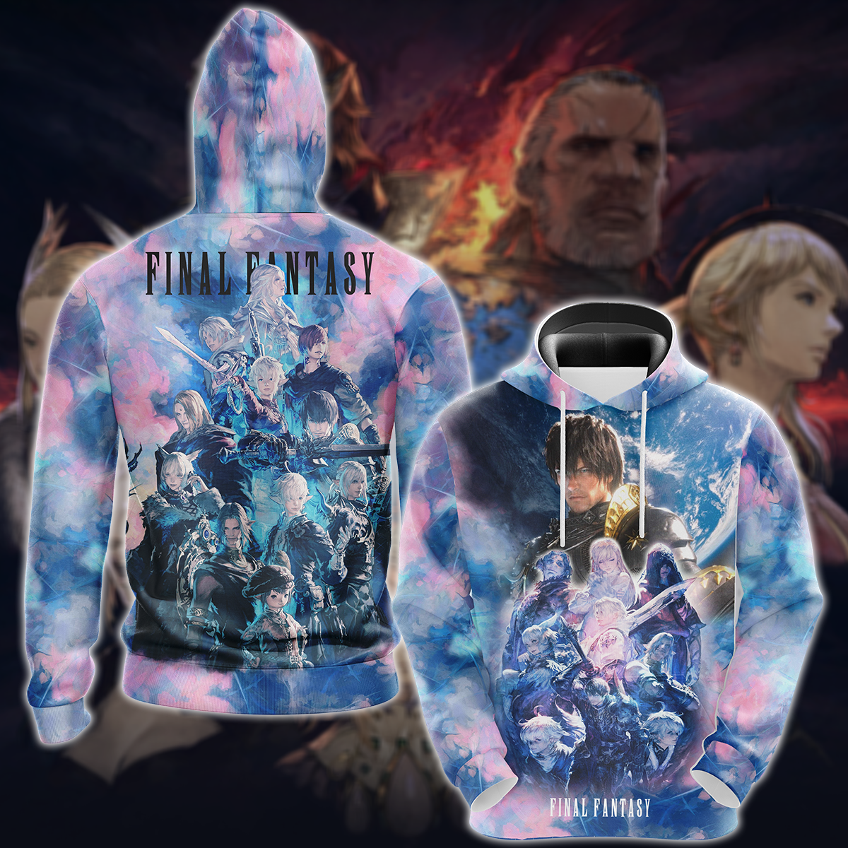 Final Fantasy XIV Video Game 3D All Over Print T-shirt Tank Top Zip Hoodie Pullover Hoodie Hawaiian Shirt Beach Shorts Jogger Hoodie S 