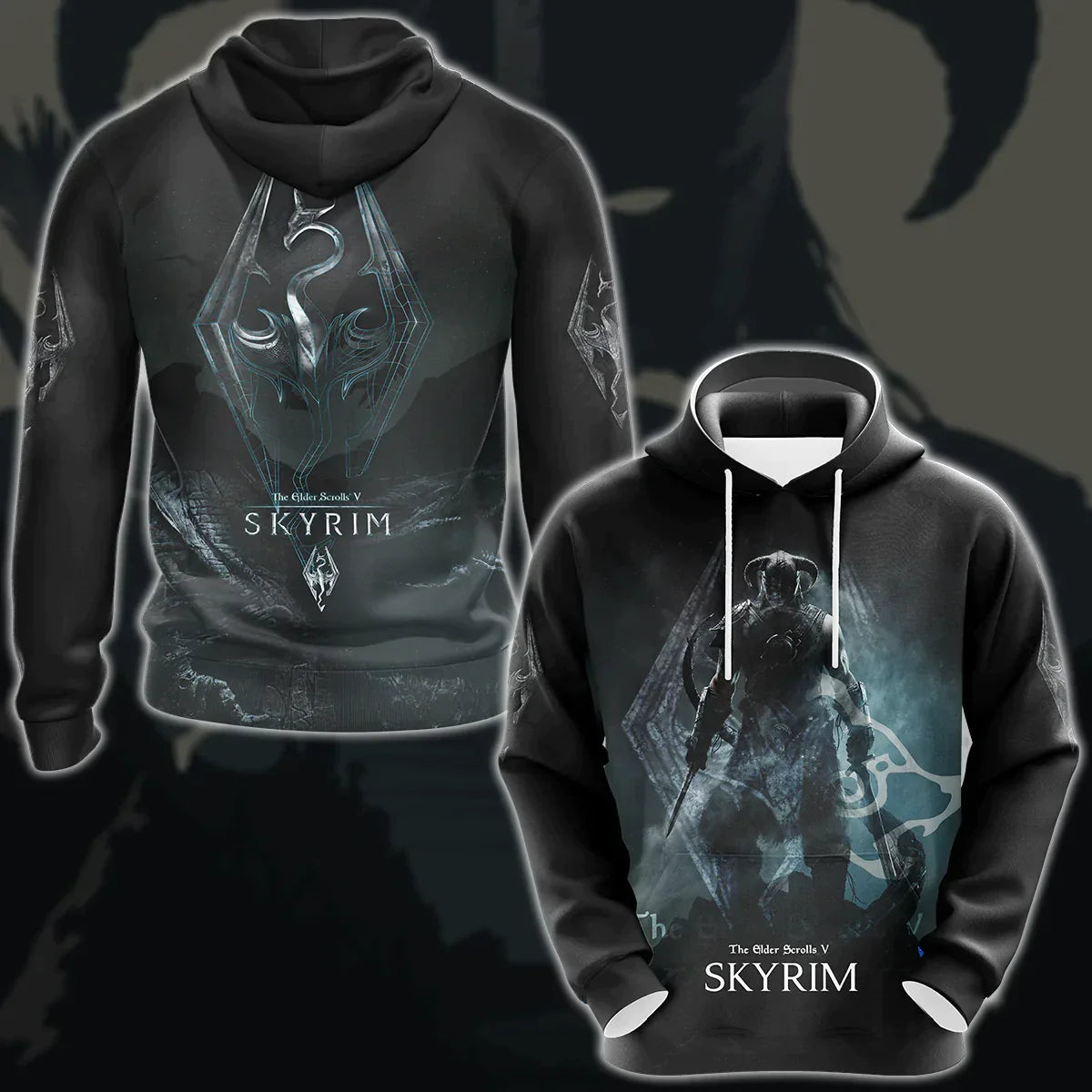 The Elder Scrolls V: Skyrim Video Game 3D All Over Printed T-shirt Tank Top Zip Hoodie Pullover Hoodie Hawaiian Shirt Beach Shorts Jogger Hoodie S 