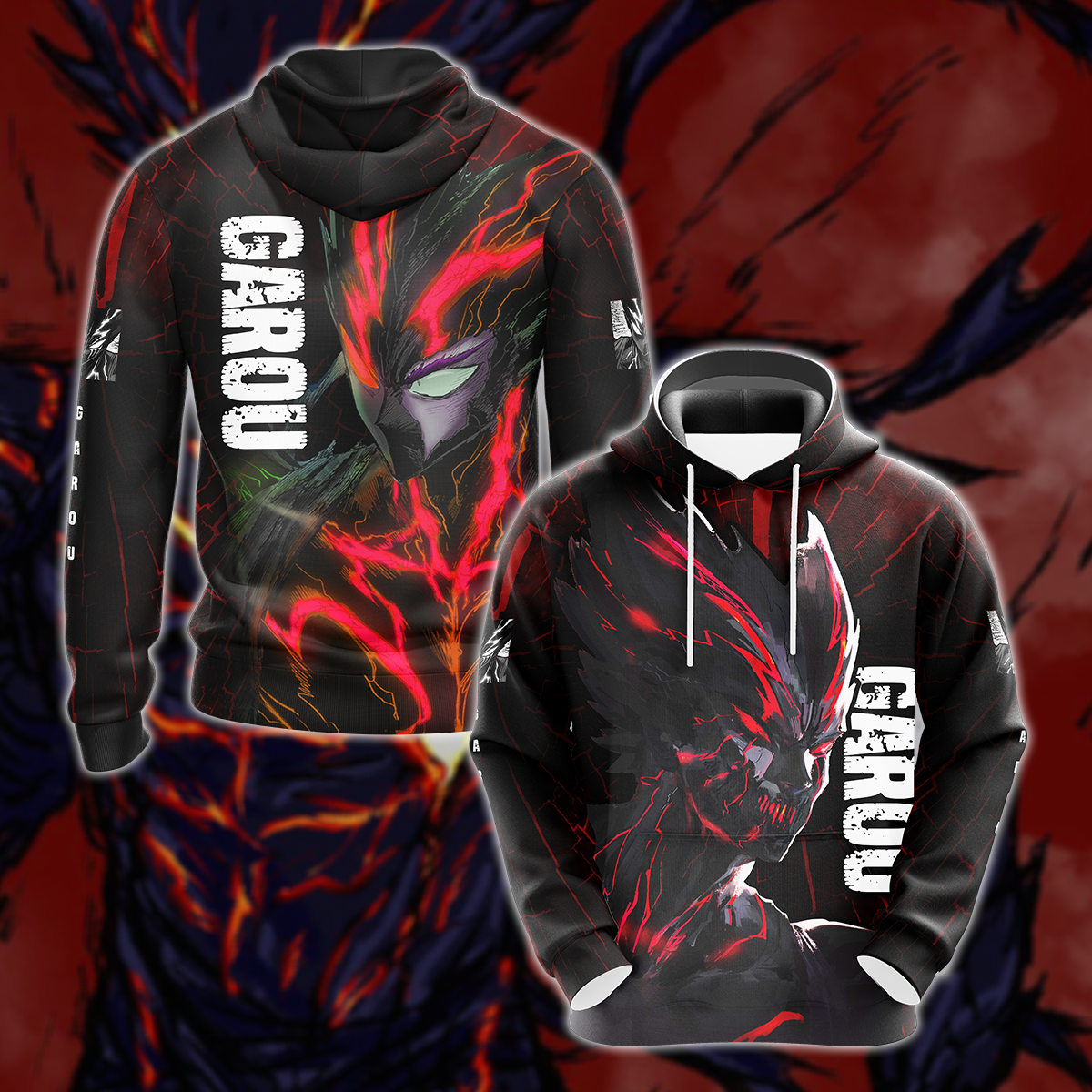 One Punch Man Garou Monster Form 3D All Over Print T-shirt Tank Top Zip Hoodie Pullover Hoodie Hawaiian Shirt Beach Shorts Jogger Hoodie S 
