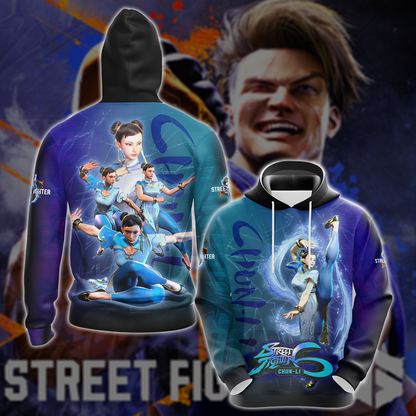 Street Fighter 6 Chun-Li Video Game All-Over T-shirt Hoodie Tank Top Hawaiian Shirt Beach Shorts Joggers Hoodie S 