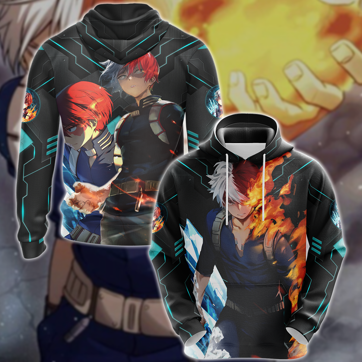 My Hero Academia Todoroki Shoto 3D All Over Print T-shirt Tank Top Zip Hoodie Pullover Hoodie Hawaiian Shirt Beach Shorts Jogger Hoodie S 