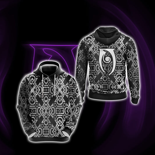 Skyrim Conjuration Symbol New Look Unisex 3D Hoodie Hoodie S 