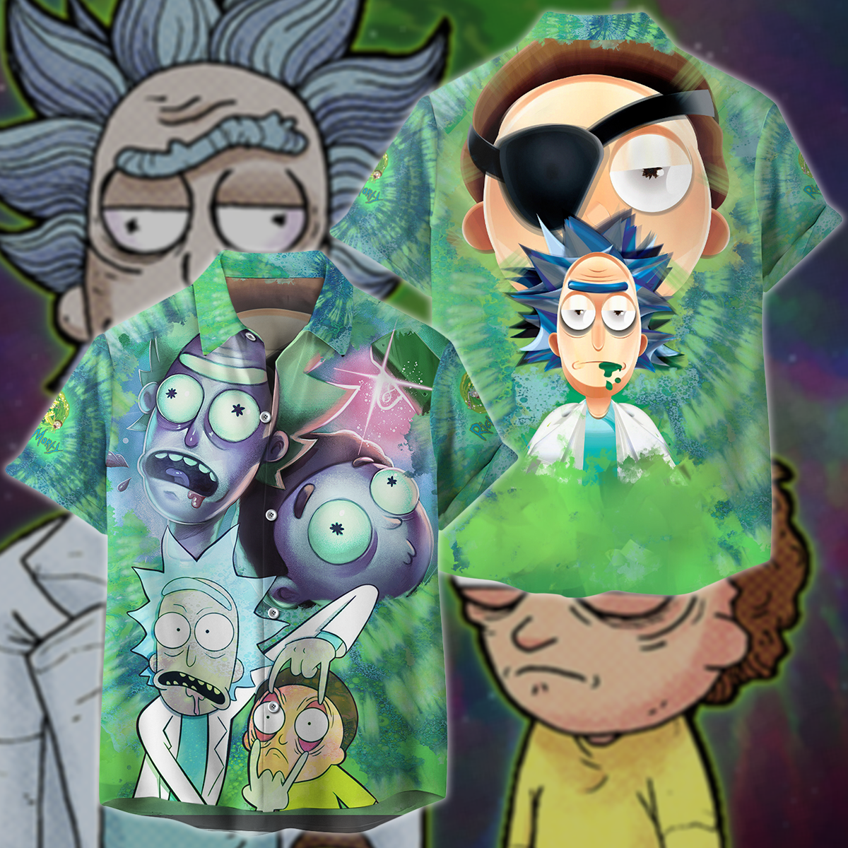 Rick and Morty 3D All Over Print T-shirt Tank Top Zip Hoodie Pullover Hoodie Hawaiian Shirt Beach Shorts Jogger Hawaiian Shirt S 