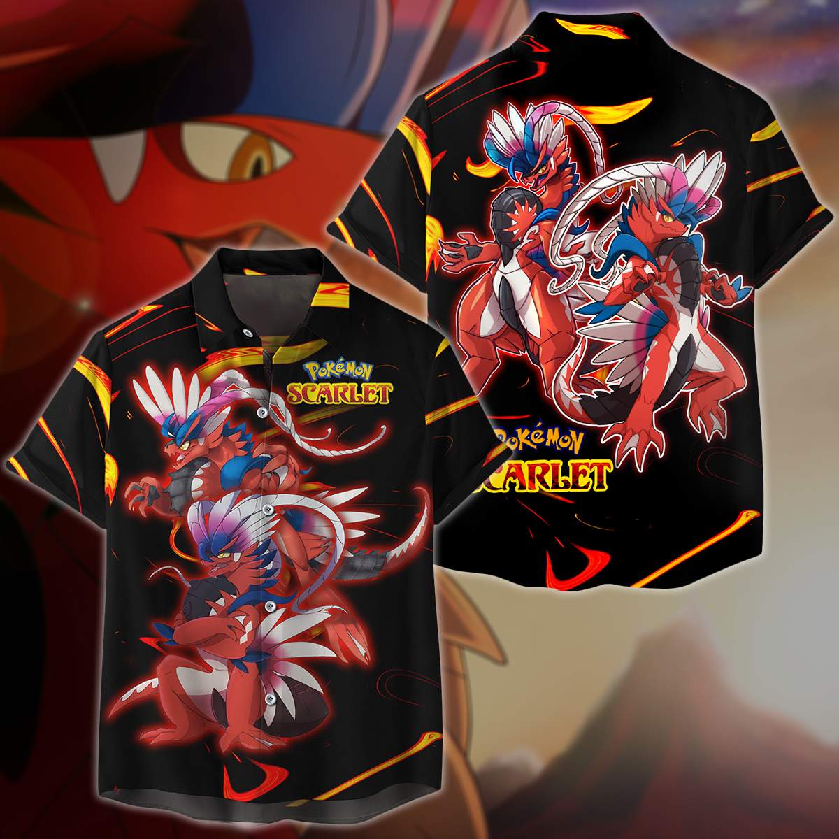Pokemon Scarlet Video Game 3D All Over Print T-shirt Tank Top Zip Hoodie Pullover Hoodie Hawaiian Shirt Beach Shorts Jogger Hawaiian Shirt S 