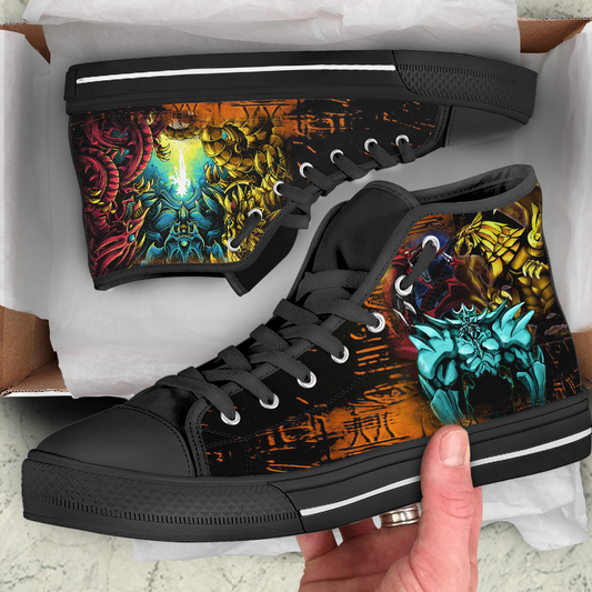 Yu-Gi-Oh! Egyptian Gods Dragons High Top Shoes Men SIZE 36 