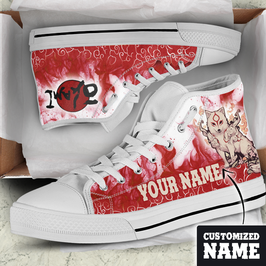 Okami-Customized High Top Shoes SIZE 29
