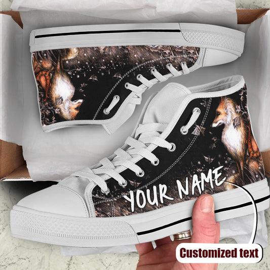Aesthetic Fox-Customized High Top Shoes SIZE 29