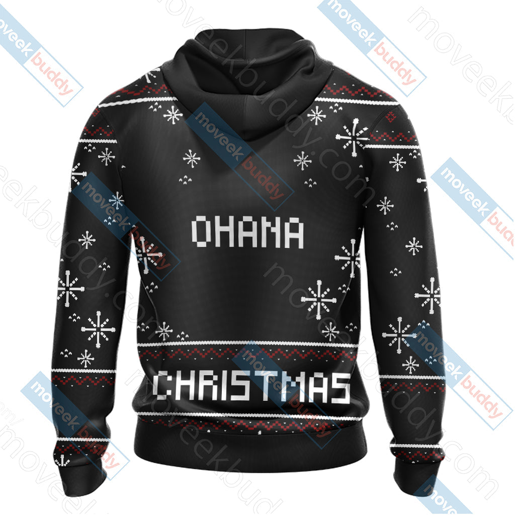 Stitch Ohana Christmas Unisex 3D T-shirt   