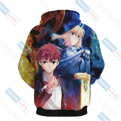 Fate/ Stay Night - Shirou Emiya and Saber Unisex 3D T-shirt   