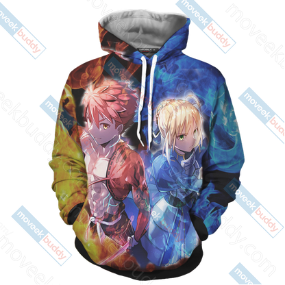 Fate/ Stay Night - Shirou Emiya and Saber Unisex 3D T-shirt   