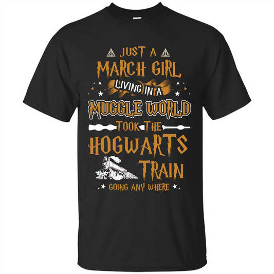 Harry Potter T-shirt Just A March Girl Living In A Muggle World Black S 