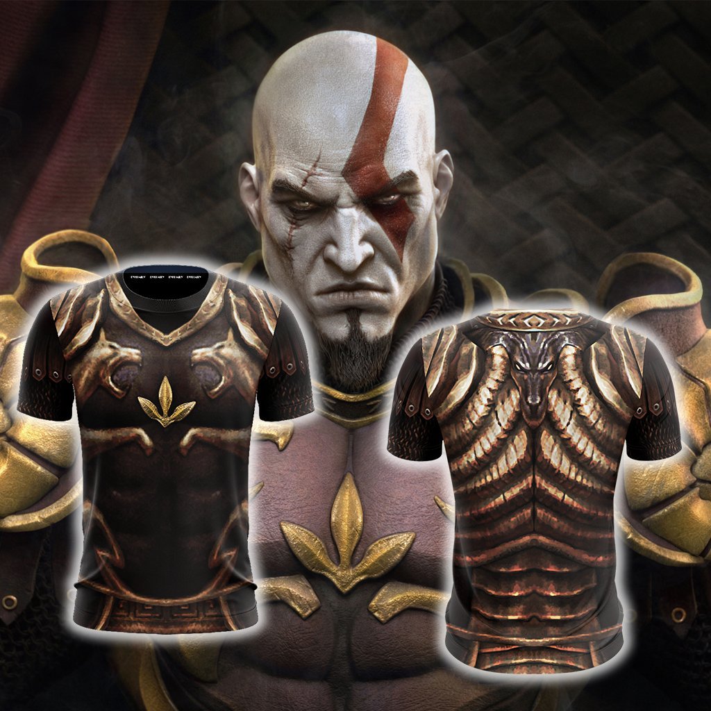 God Of War 2 Kratos Armor Cosplay Unisex 3D T-shirt   