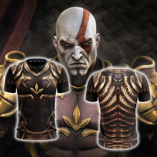 God Of War 2 Kratos Armor Cosplay Unisex 3D T-shirt   