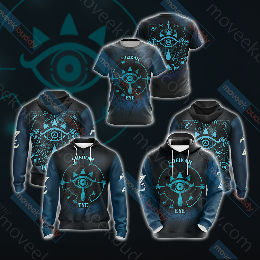 The Legend of Zelda - Sheikah Eye New  Unisex Zip Up Hoodie   
