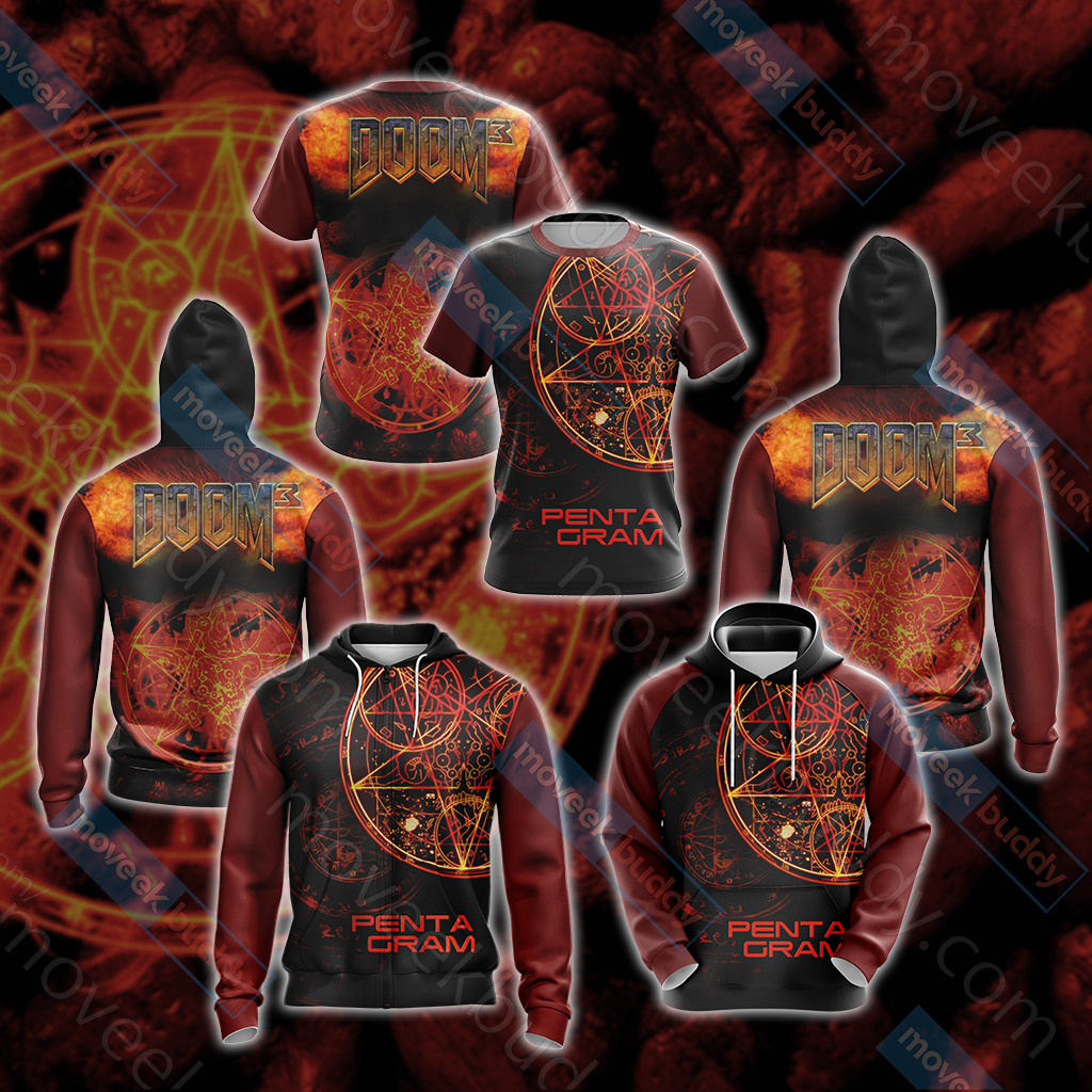 Doom 3 - Pentagram Unisex 3D T-shirt   