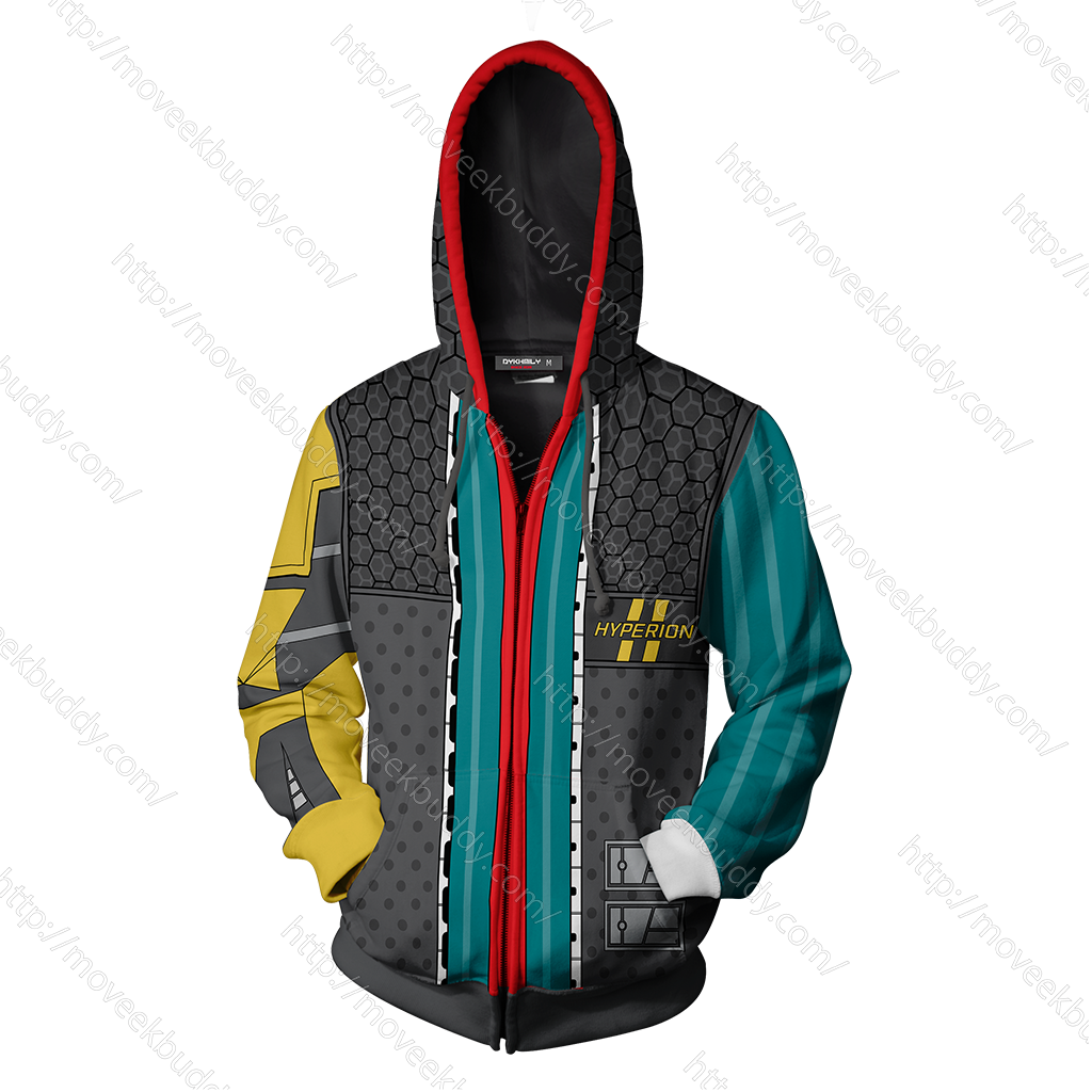 Borderlands Rhys Cosplay Zip Up Hoodie Jacket   