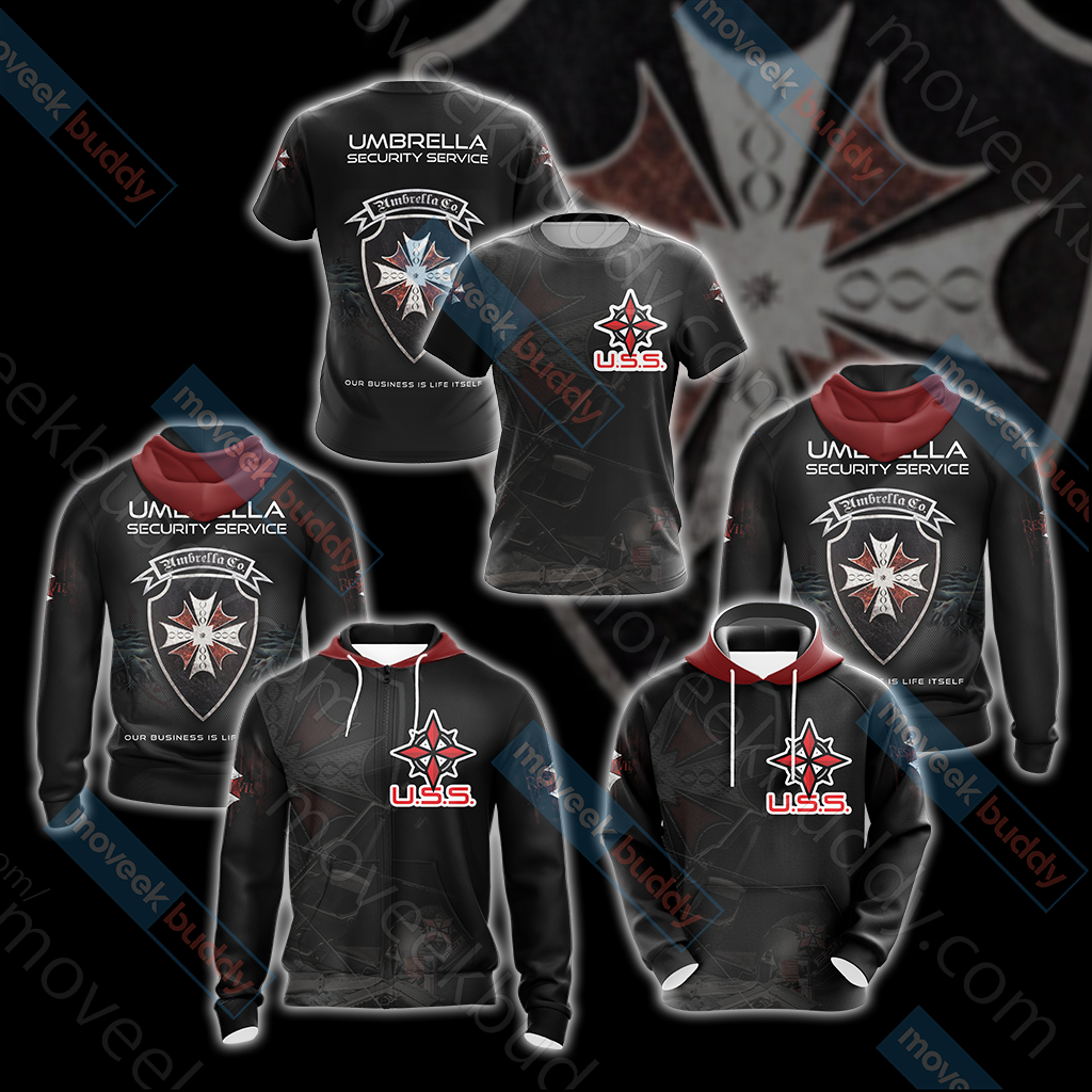 Resident Evil Umbrella Security Service (USS) Unisex 3D T-shirt   