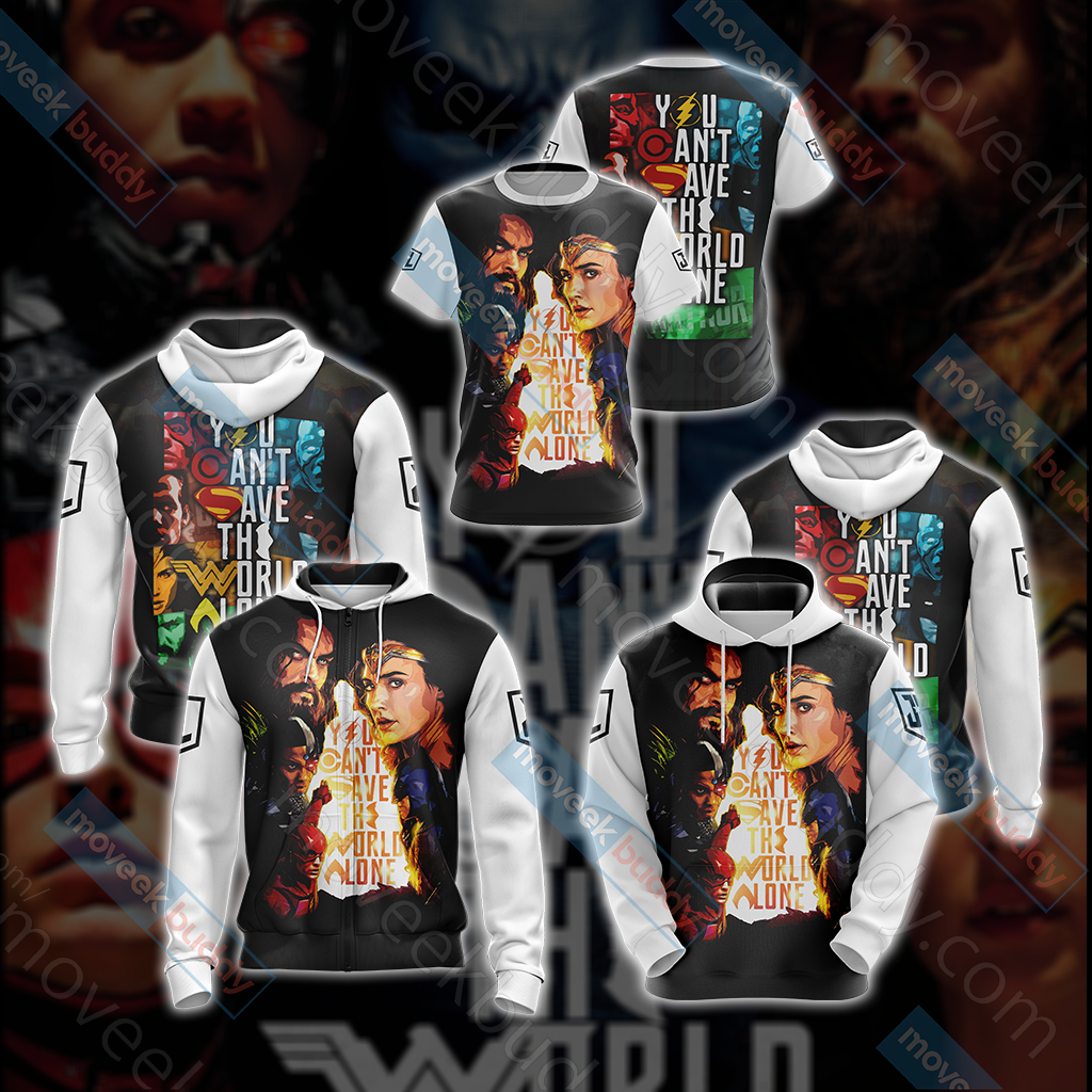 Justice League - You Can't Save The World Alone Unisex 3D T-shirt   