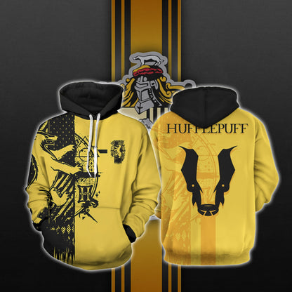 Quidditch Hufflepuff Harry Potter Unisex 3D T-shirt Hoodie S 
