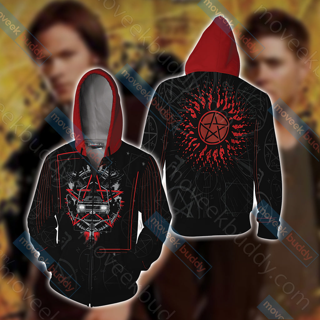 Supernatural Unisex 3D T-shirt Zip Hoodie XS 